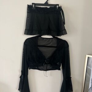 Black Sheer Two-Piece Set